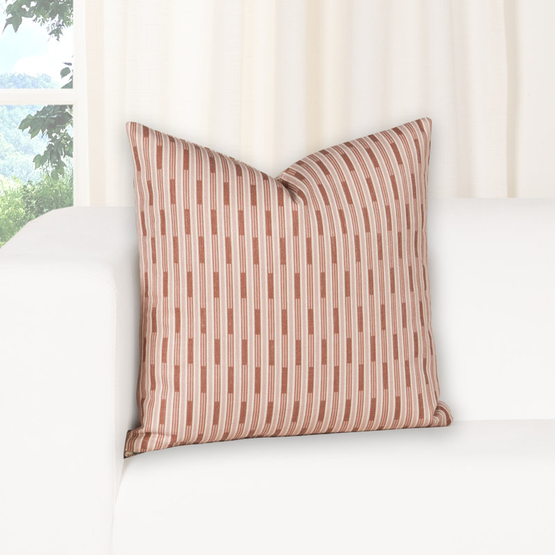 Benton Stripe Accent Pillow, Polyester, Square 18", Red
