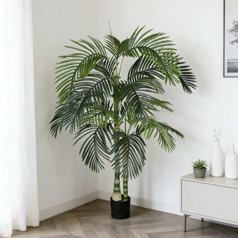 6FT Faux Artificial Palm Tree with Pot for Indoor Decor, 72in x 47in