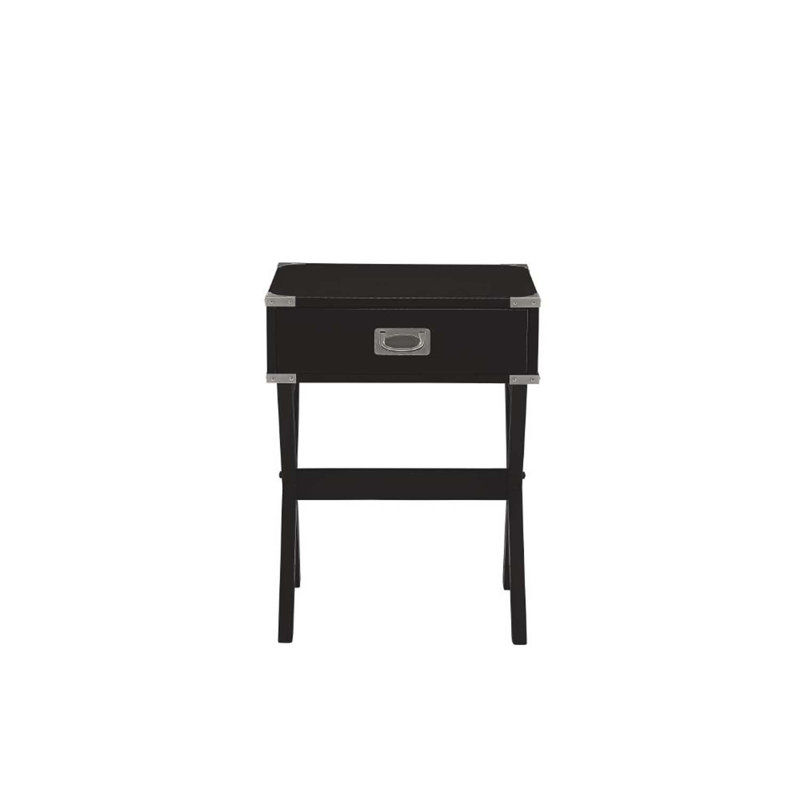 Babs Square Accent Table, Black Finish