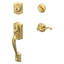 Camelot Handleset with Deadbolt and Flair Door Lever and Rosette-40779483-40779478