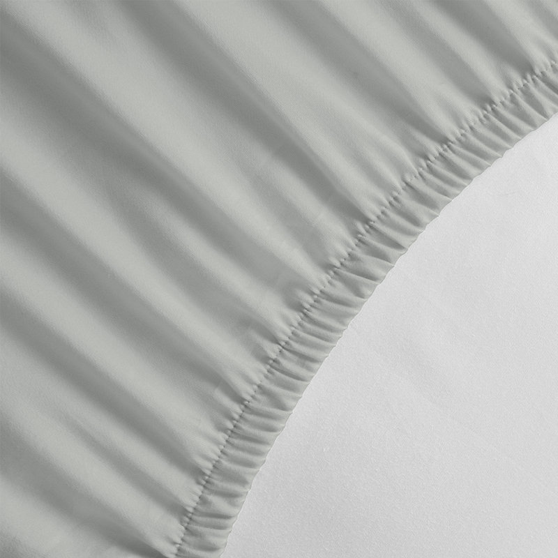 100% Cotton Fitted Sheet, Light Grey, Single (3')