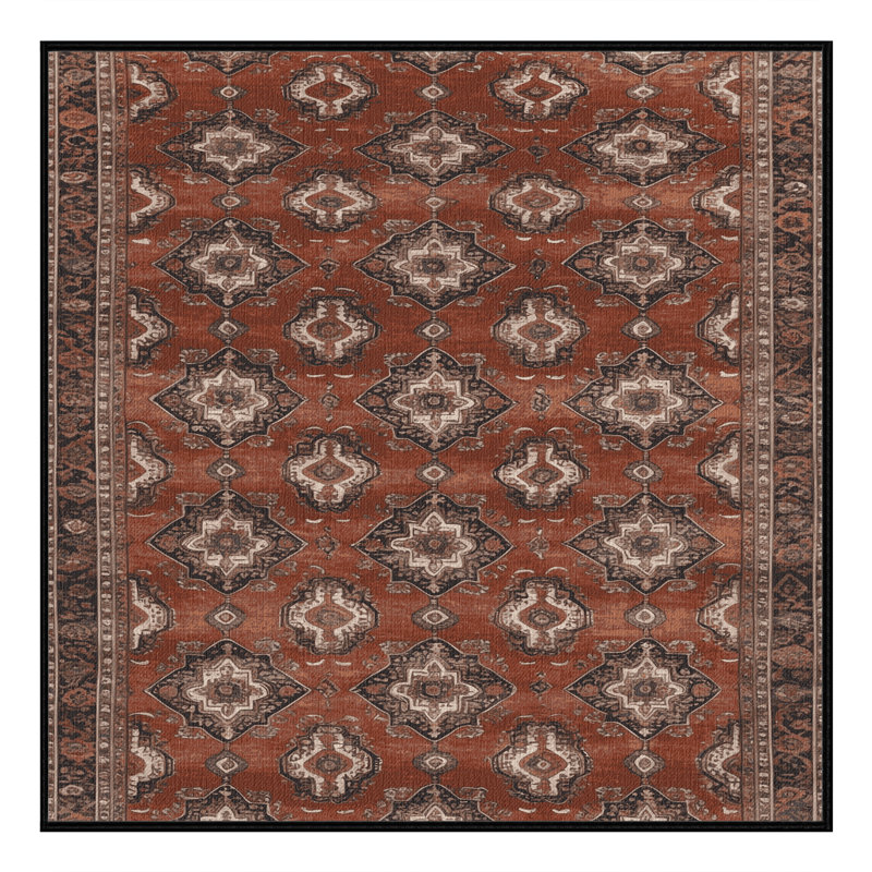 Tapis brun lavable à la machine, Carré 4 pi x 4 pi
