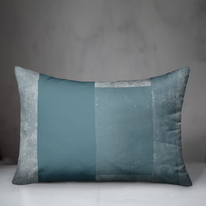  Coussin intérieur / extérieur géométrique, Bleu