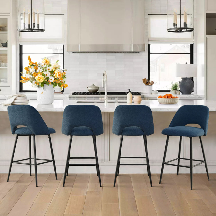 Cenko Set of 4 Upholstered 26.5'' Counter Stool