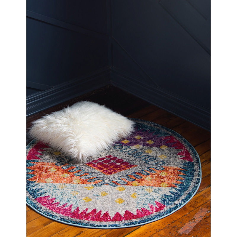 Abstract Indoor Rug, Round 4'