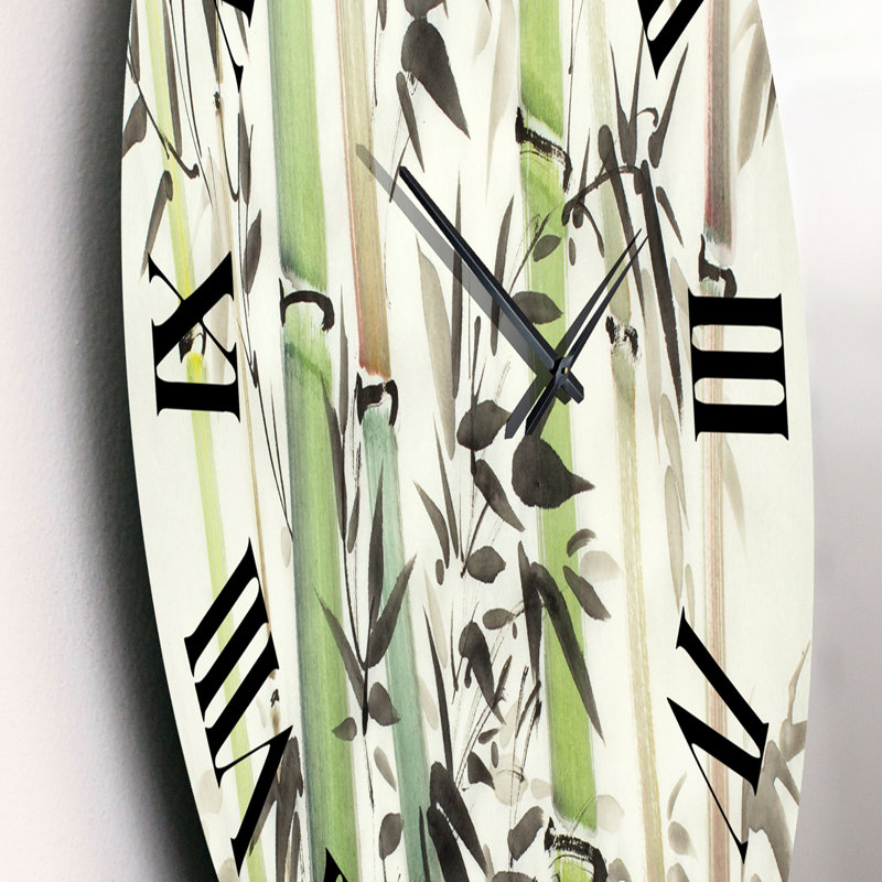 Horloge murale Bamboo Branches In The Forest II - Lake House, Moyen