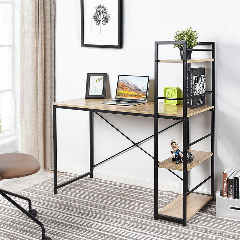 Morgan Hill Metal Base Writing Desk, Oak
