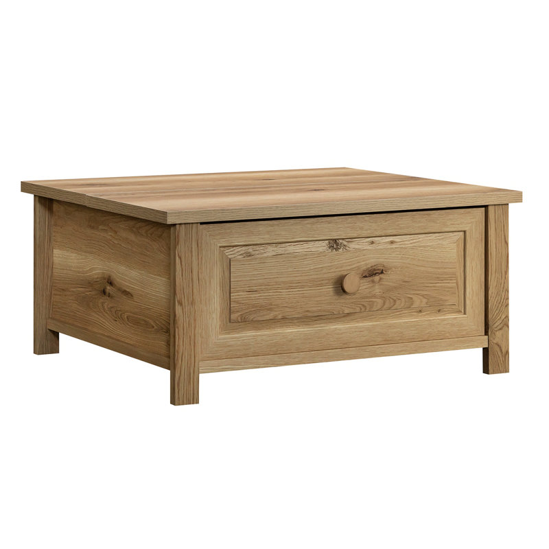 Lift-Top Coffee Table with Drawer Storage, Oak Finish