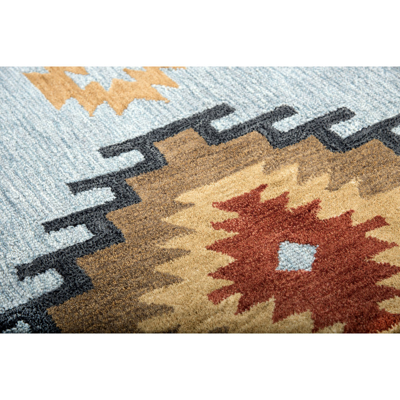 Potts Hand Tufted Wool Geometric Indoor Rug, Rectangle 8' X 11'
