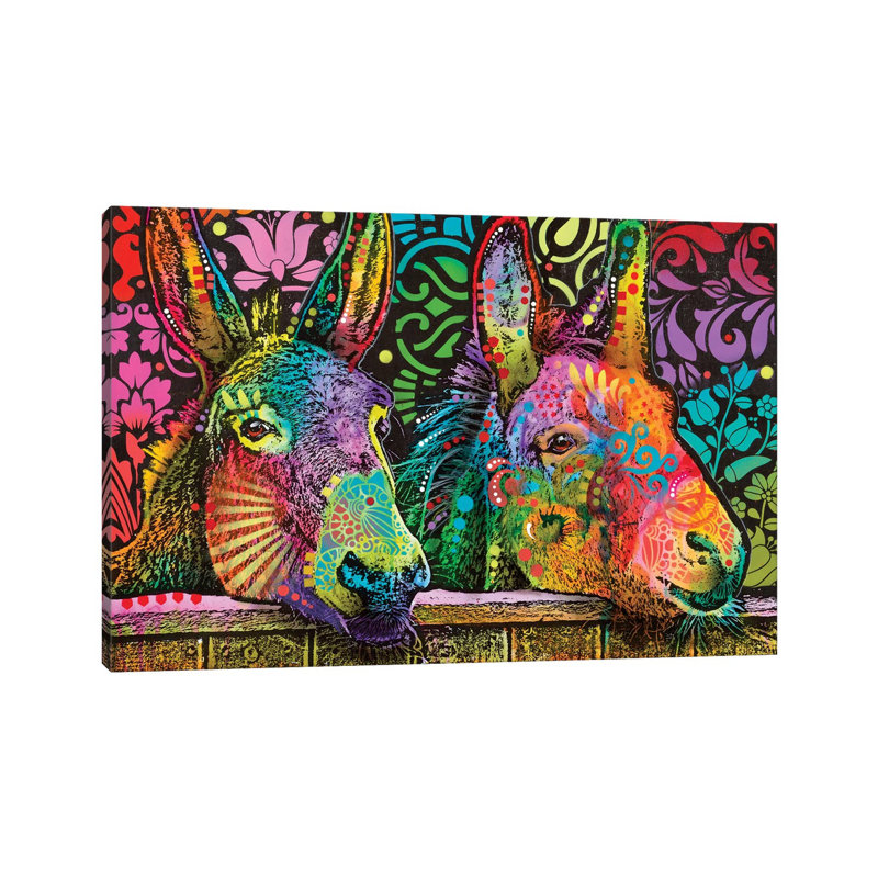 Donkeys by Dean Russo - Wrapped Canvas Painting, 66.04 cm H x 45.72 cm W x 1.91 cm D
