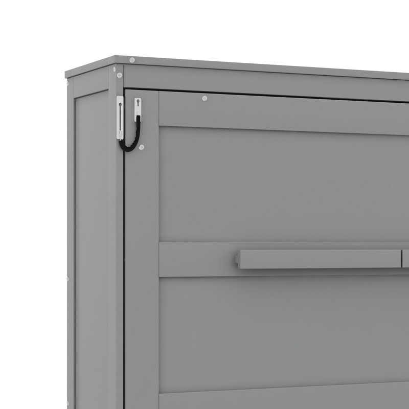 Lit escamotable peu encombrant, Gris, Grand lit