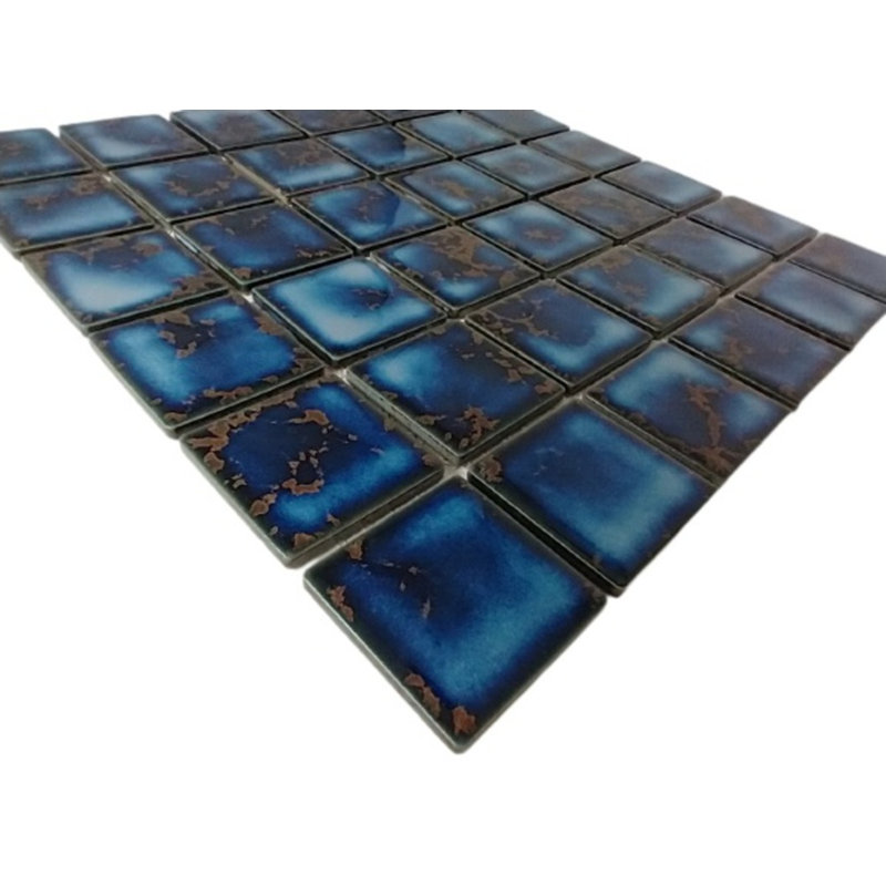 2x2 Calacatta Blue Square Pattern Porcelain Mosaic Tile