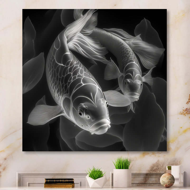 «Muallam Monicolo Koi Fish», reproduction sur toile, L 30 po x H 30 po, Toile tendue