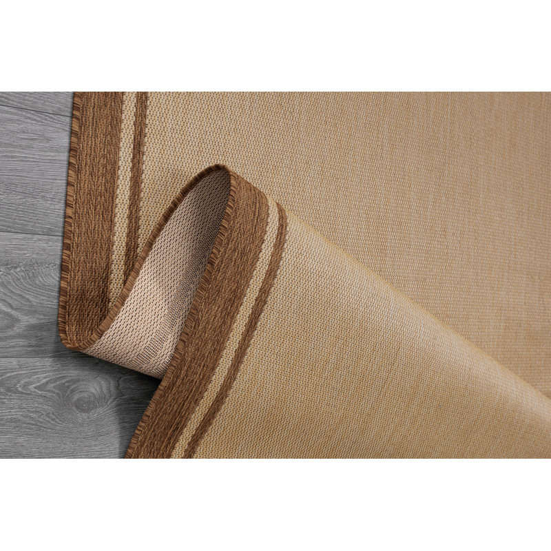 Beige/Brown Geometric Indoor/Outdoor Rug, Rectangle 8' x 10'