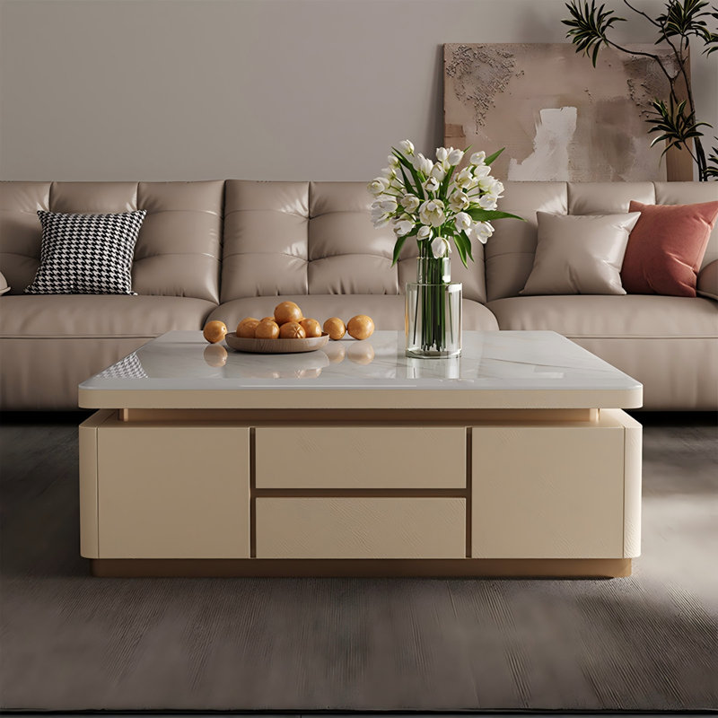Table basse 39,37 "Modern Minimalist, 15.75" H x 39.37" L x 39.37" W