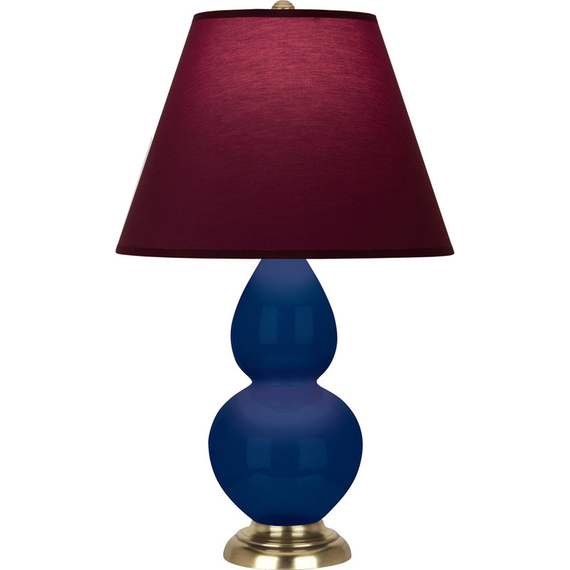 Small Double Gourd Accent Lamp - Sangria, Deep Patina Bronze - Lavender, Plum Shade, Bright Blue/Gray