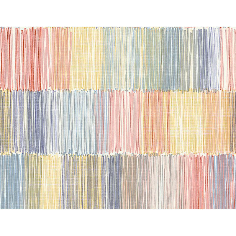 Rouleau de papier peint embossé 3D L 27 pi x l 27 po Benter, Rouge / Jaune / Bleu