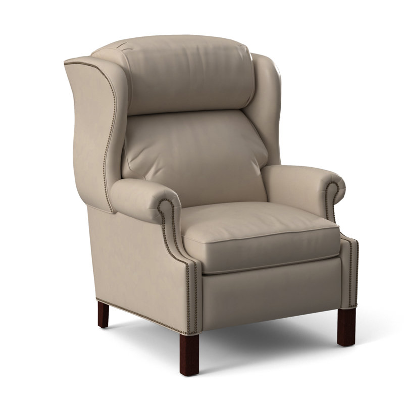Chippendale Recliner, Rio Mineral Genuine Leather, Mahogany, #9 Natural