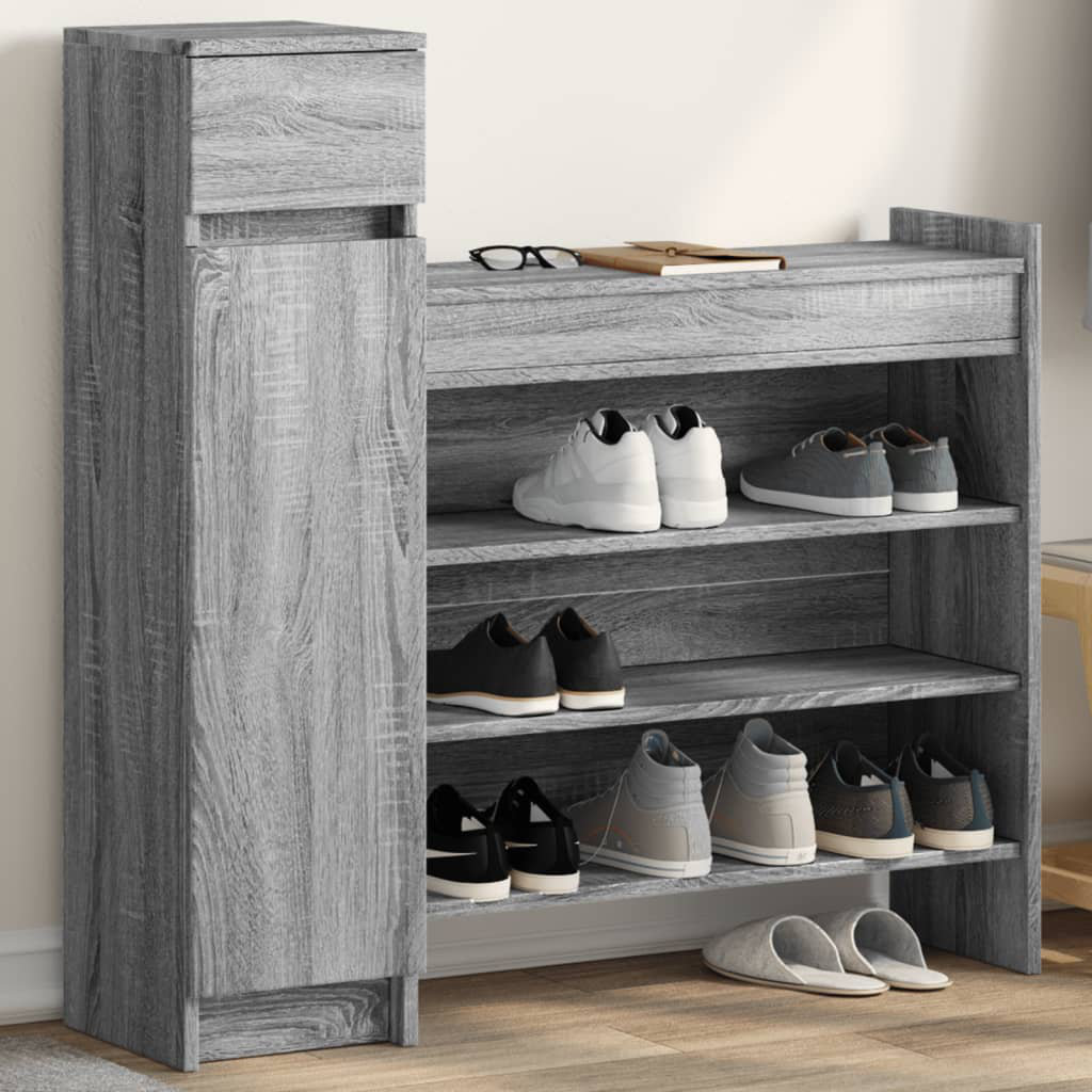 Vidaxl (White) Shoe Cabinet Shoe Storage Cupboard Shoe Rack Shelf Engineered Wood - Image 2