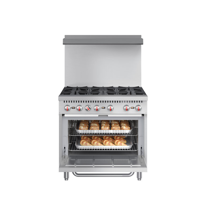KoolMore 36'' Stainless Steel Commercial Convection Oven with 6 Burners