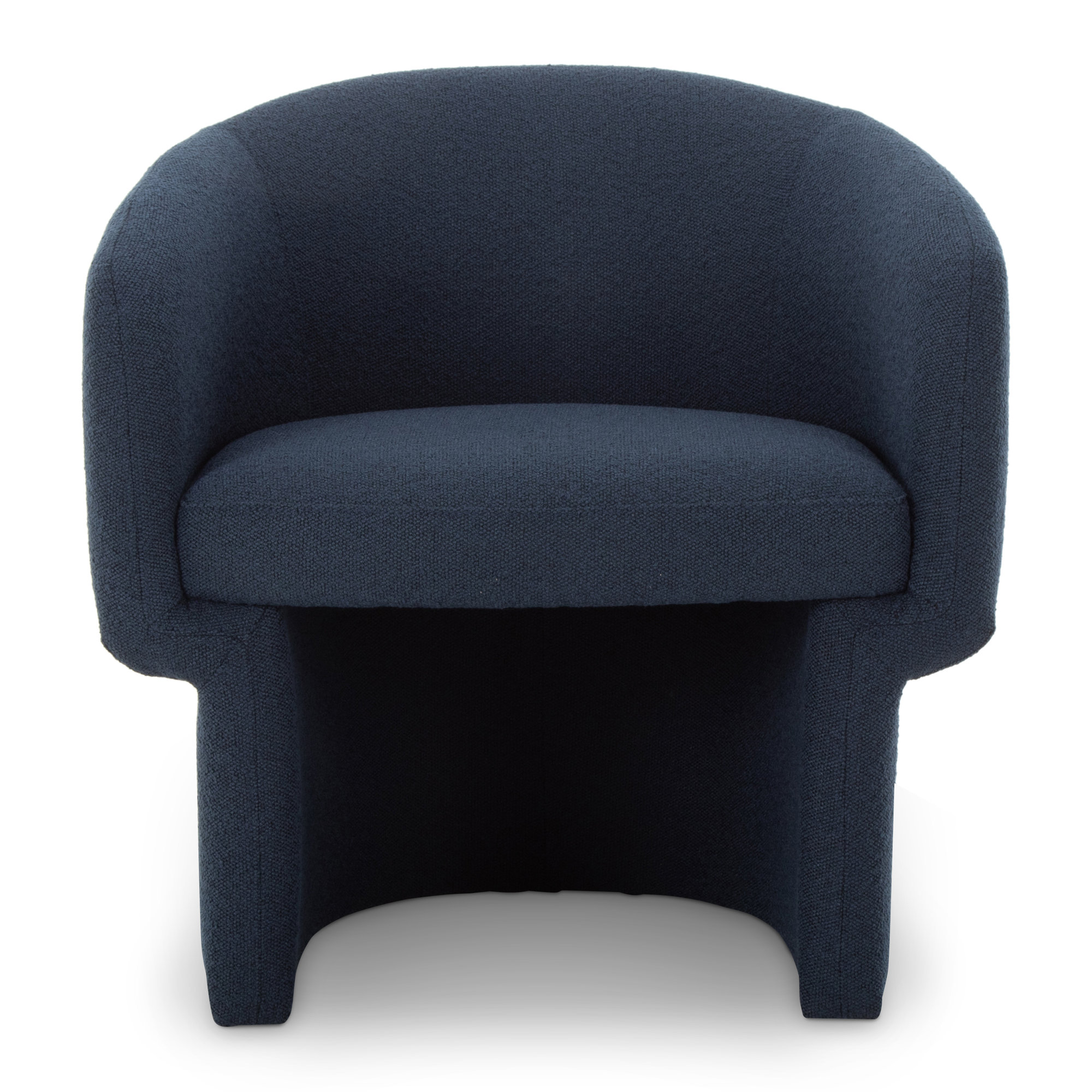 27.5" W Velvet Barrel Chair, Navy Performance