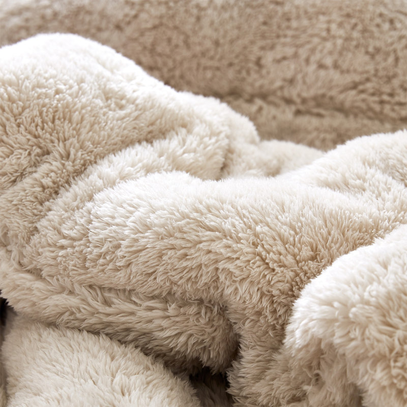 Coma Inducer Original Plush Fluffy Oversized Comforter, Full / Double Comforter, White Sands