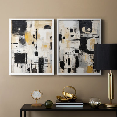 ABSTRACT Series CCCCLXXIX - Reproduction encadrée de qualité supérieure - prêt à être accroché - aucun clou requis - aucun clou requis
