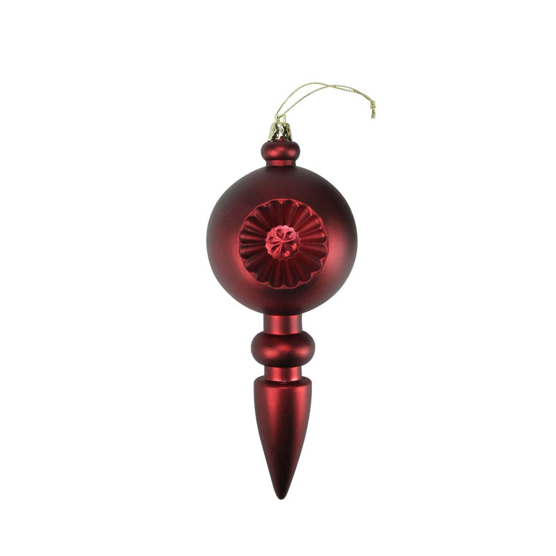 Ornements de faîteau rétro incassables de Noël rétro 7,5 po, Rouge bourgogne
