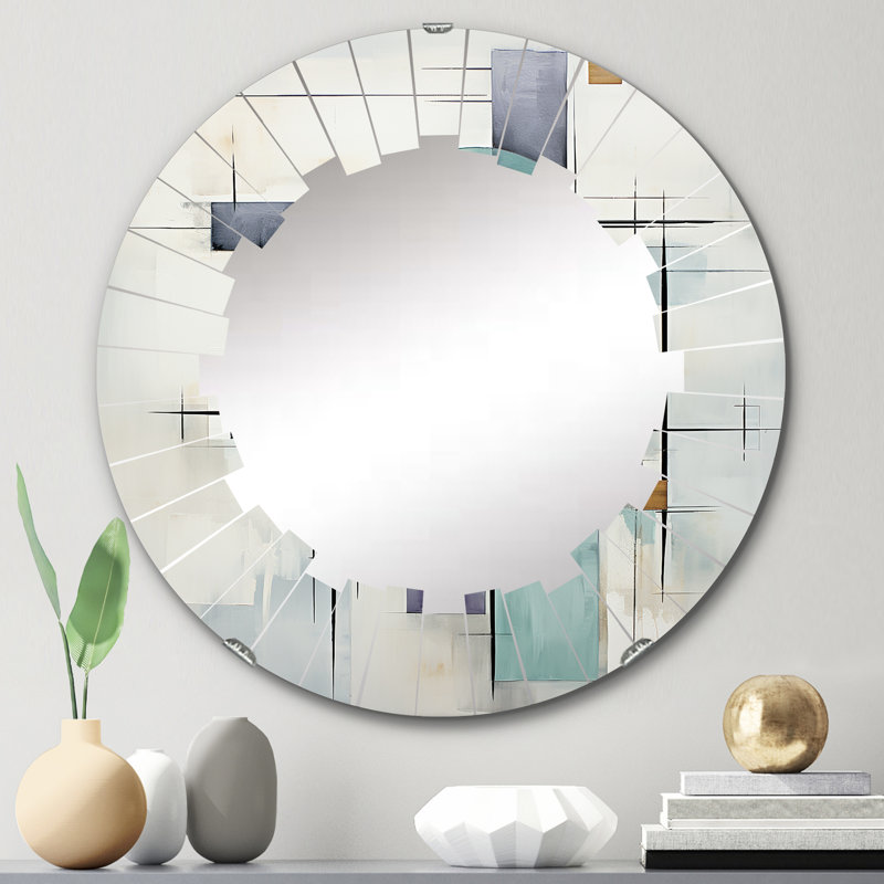 Shaheeya - Miroir mural moderne rond, 24 po x 24 po