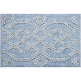 Cable Geometric Handwoven Blue Indoor / Outdoor Use Area Rug