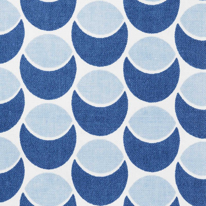 Tissu Schumacher x Studio Bon Buds, Bleu marine / bleu ciel