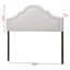 Tête de lit à garniture cloutée en tissu gris-gris, mesurant H 25,57 po x l 55,47 po x P 2,10 po MyShawn-773086880