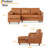 89" Leather Sofa with Convertible Chaise, Mid Century Modern L-Shape Couch with Deep Seat, Sectional Leather Couch for Living Room, Lounge-905245954