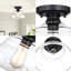 Plafonnier industriel semi-encastré, luminaire moderne en verre transparent fermier 10 po à finition noire