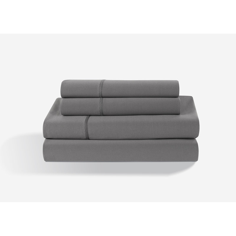 Bedgear Dri-Tec Bed Sheet Set - Moisture Wicking, Breathable, Soft Sheets for Hot Sleepers, Gray, Full