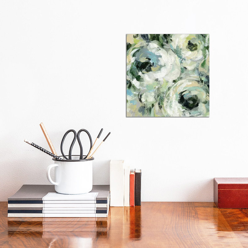 Sage And Neutral Peonies II by Silvia Vassileva - Gallery-Wrapped Canvas Giclée on Canvas, Canvas, 30.48 cm H x 30.48 cm W