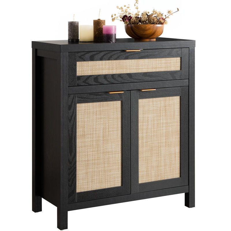 Safura 30'' Sideboard With 1 Drawer and 2 Doors, Black