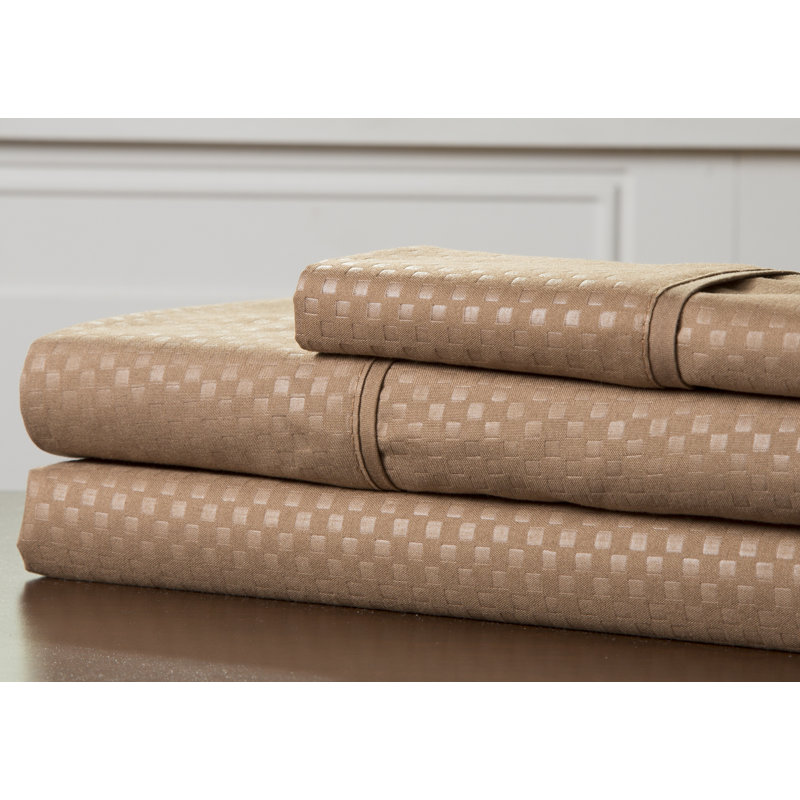 Ensemble de draps 4 pièces, Ensemble de draps pour lit simple + 1 drap-housse , Taupe