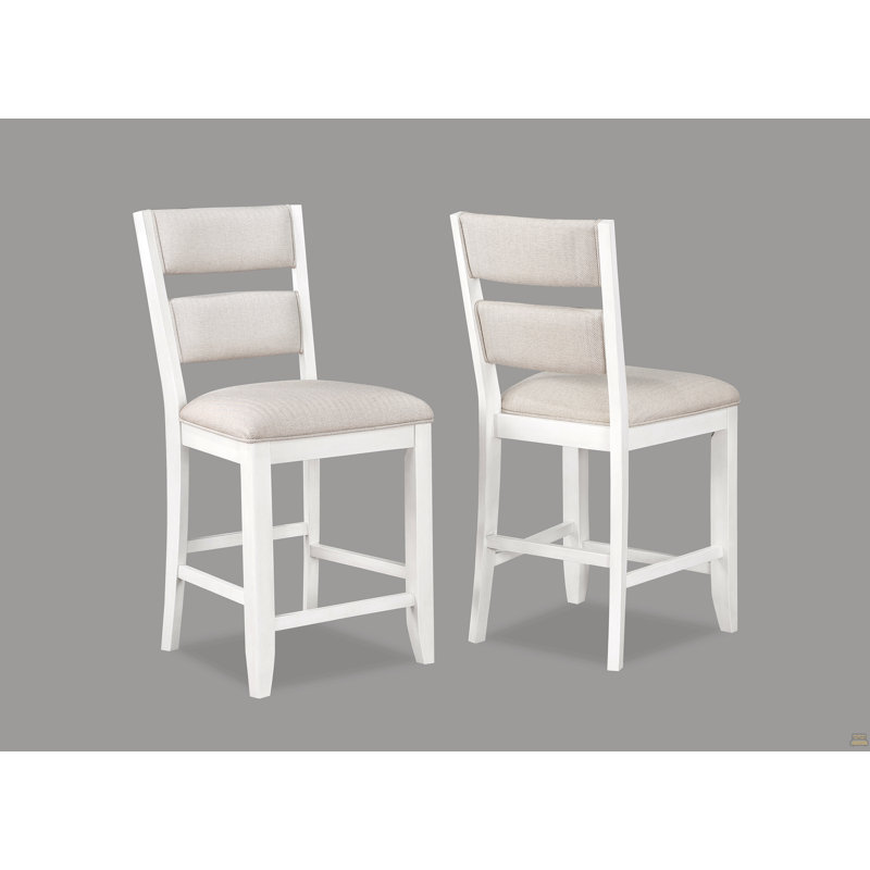 Ensemble de tabourets 2 pièces, Beige clair, Blanc