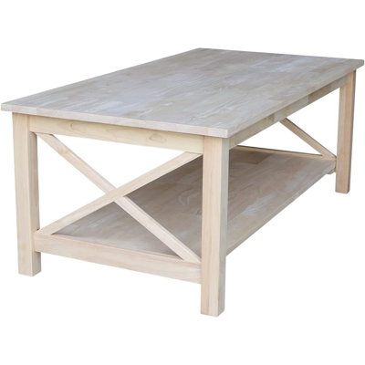 Table basse en bois massif - Non fini - Fabrication en bois massif, table basse de style classique