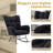 Modern Tufted Teddy Fleece Rocking Chair with Side Pocket, Glider Chair for Nursery & Living Room, Comfy Upholstered Rocker with Wood Sled Base& Metal Frame( Black)-834800441