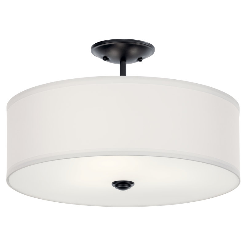 Plafonnier semi-encastré 3 lumières 18 po Hopedale, Noir