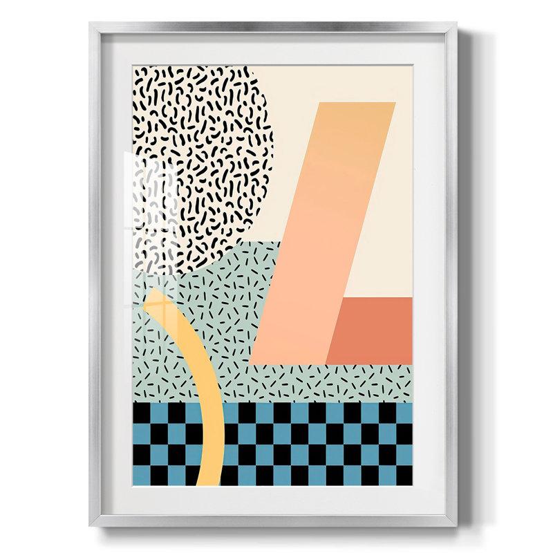 Modern Memphis IV -Framed Print, 25.5" H x 17.5" W, Silver