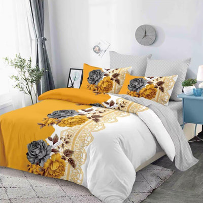 Microfiber Floral Duvet Cover Set