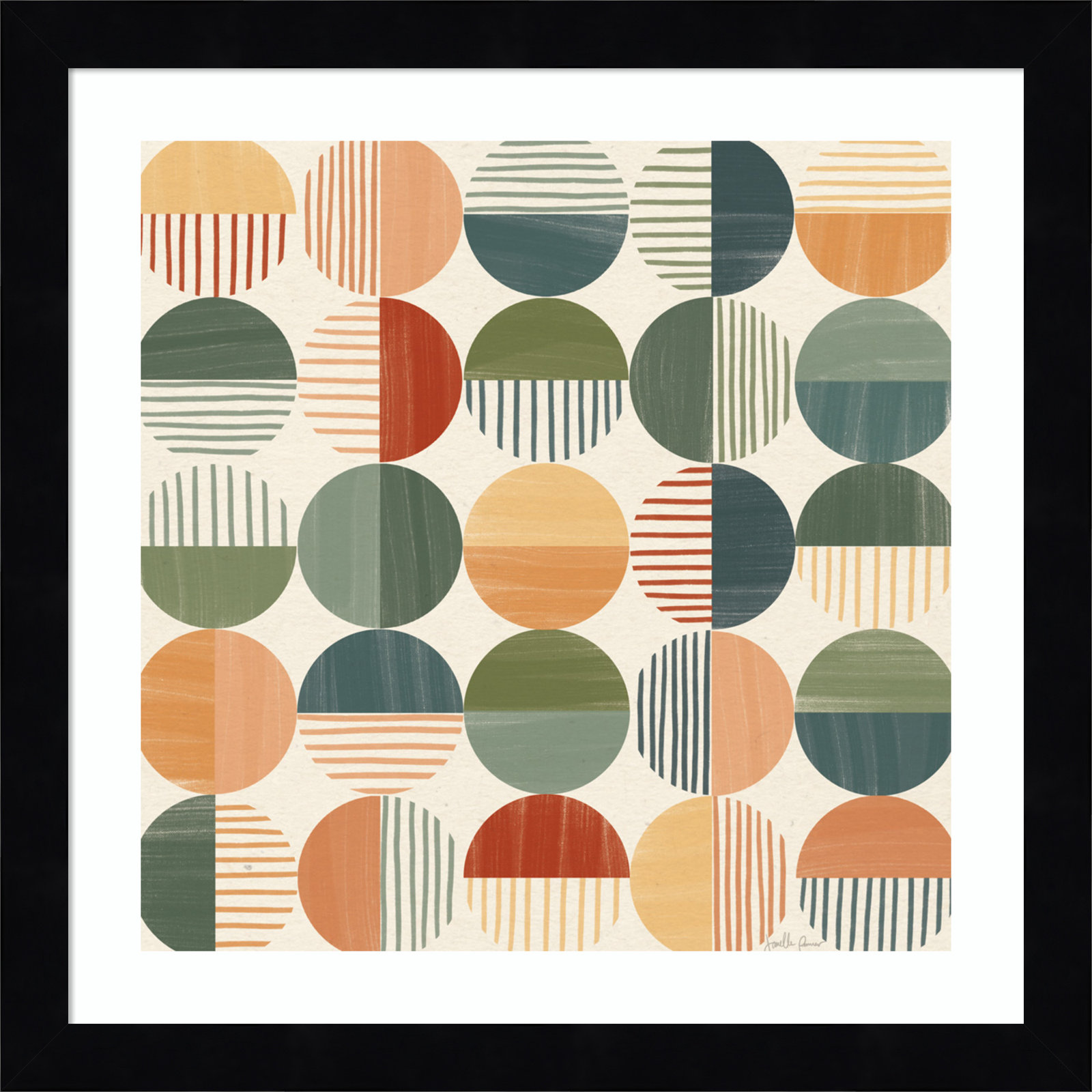 Born To Roam Pattern II, Black, 13" H x 13" W x 1" D
