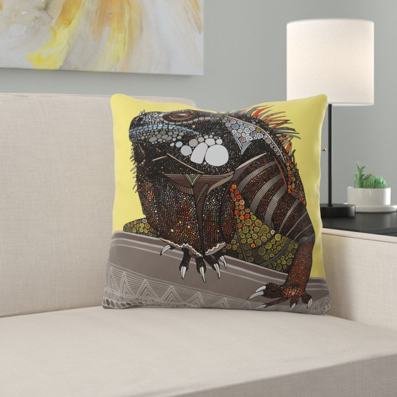 Coussin intérieur / extérieur Sharon Turner Iguana, 16 po x 1 po