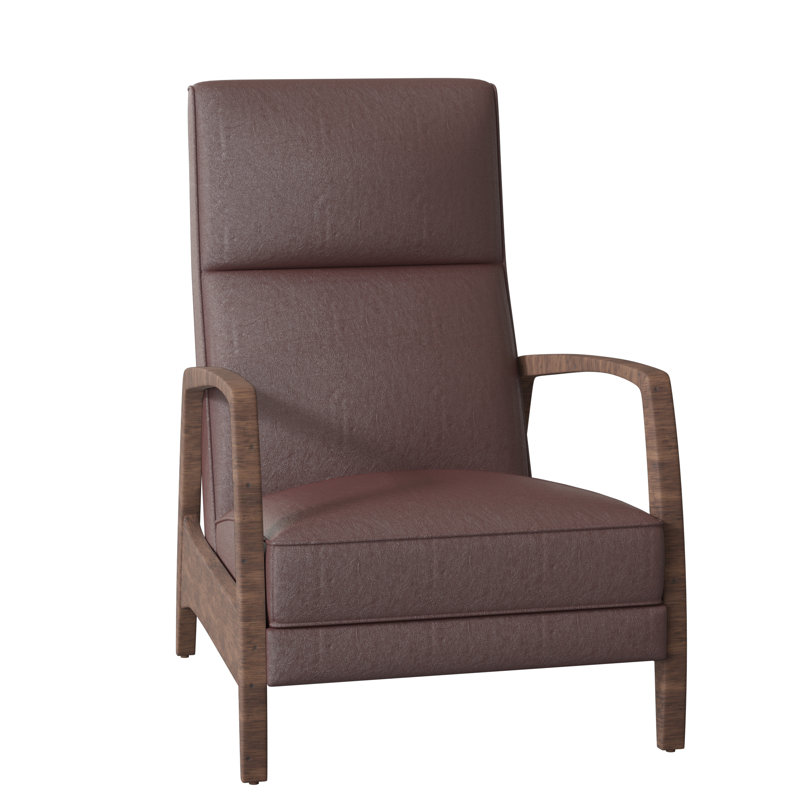 Ansleigh 28.25" Wide Genuine Leather Manual Standard Recliner, Tobacco, 1183 Dove