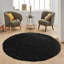 Verona Thick Black Shaggy Area Rug – Soft Pile, Non-Slip, Durable Polypropylene Carpet for Living Room, Bedroom & Hallway-39427647