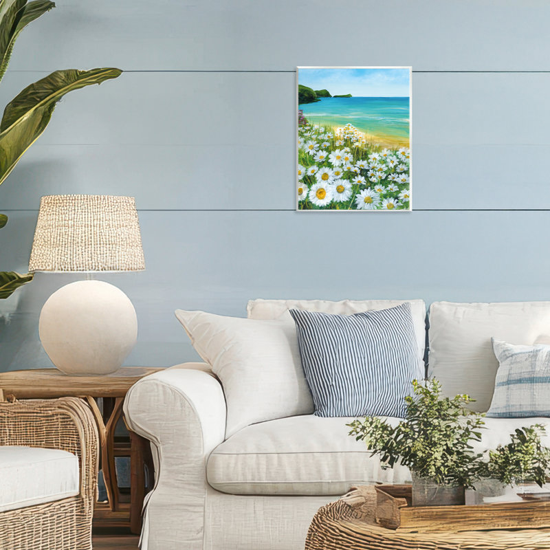 Plaque murale Seaside Daisy Meadow, design par Georgie Harrison