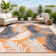 Kleon High-Low Tropical Palm Orange/Navy/Ivory Indoor/Outdoor Rug